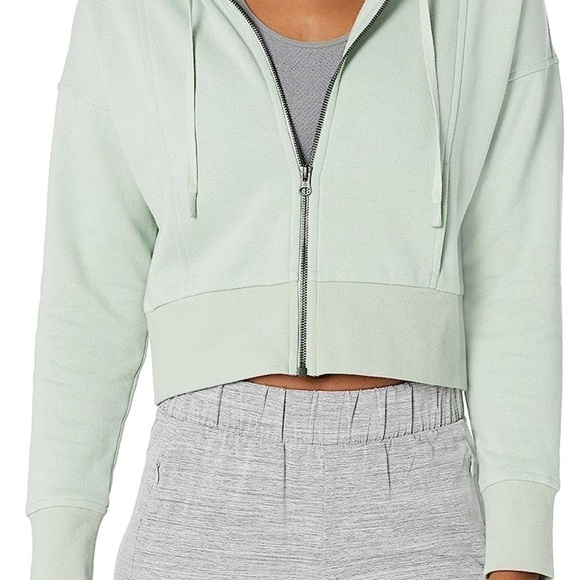 Core 10 Women's Super Soft Fleece Cropped Length Zip-Up Hoodie Sweatshirt - Picture 6 of 8